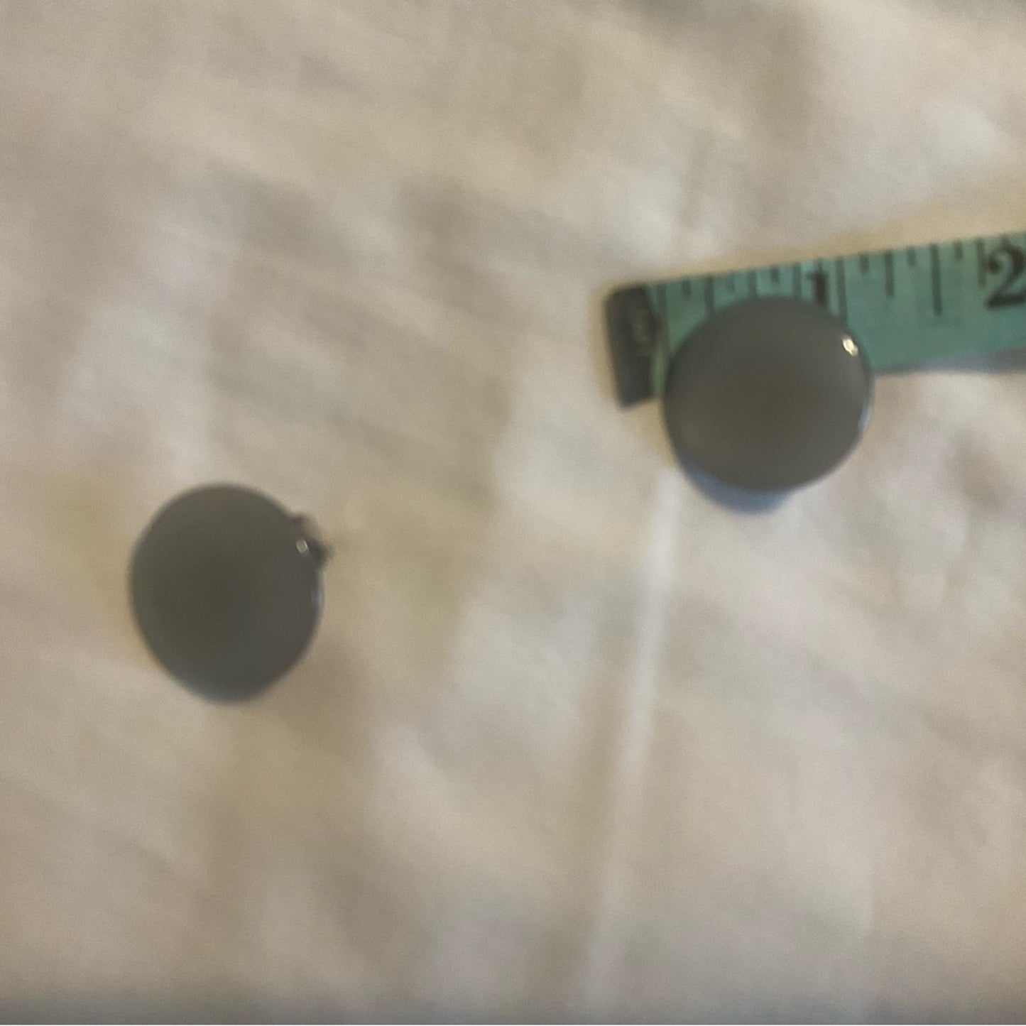 Vintage Classic Round button shaped Gray Clip-On Earrings
