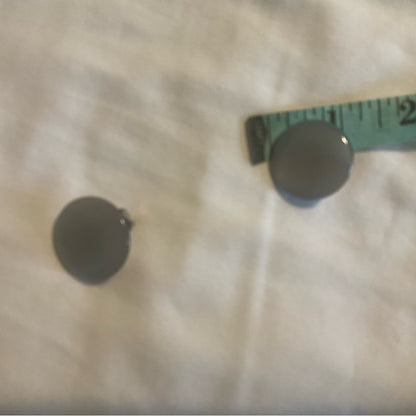 Vintage Classic Round button shaped Gray Clip-On Earrings
