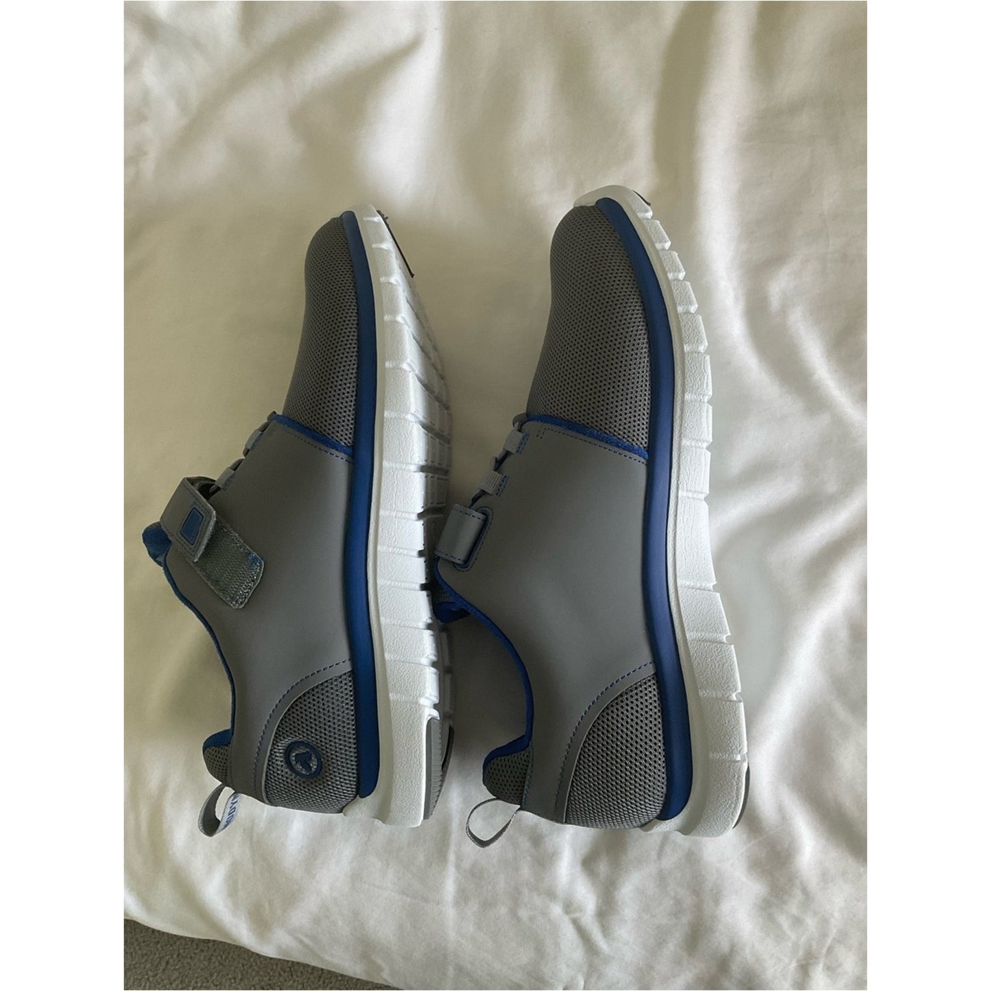 Anodyne Men's Gray and Blue Comfort Lace-strap Sneakers