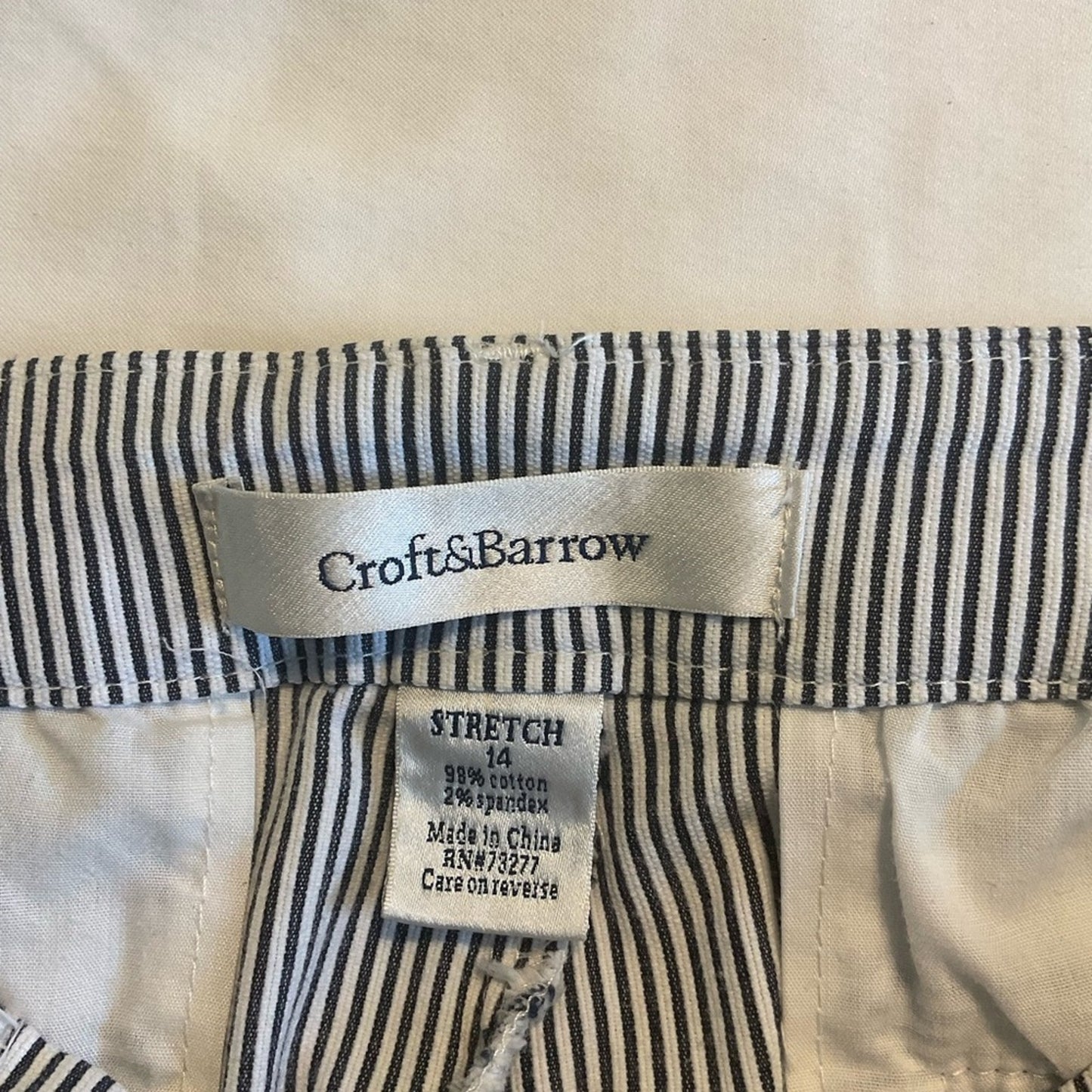 Croft & Barrow Black and White Striped Trousers