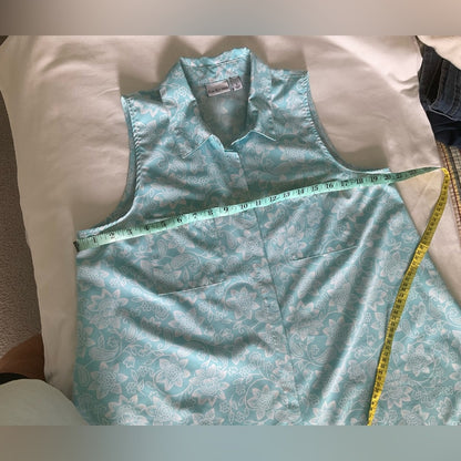 Kim Rogers Light Blue Floral Button Down Shirt