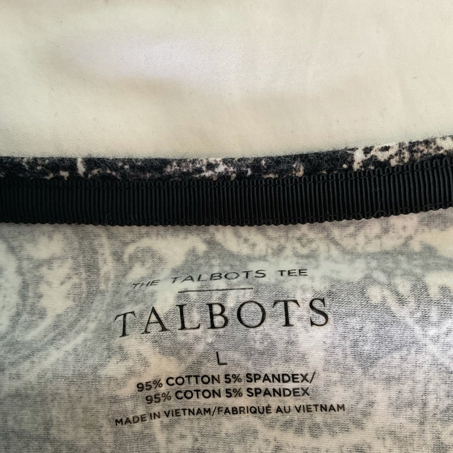 Talbots Black and White Long Sleeve Top