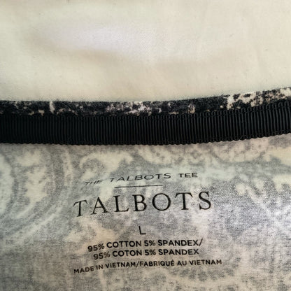 Talbots Black and White Long Sleeve Top