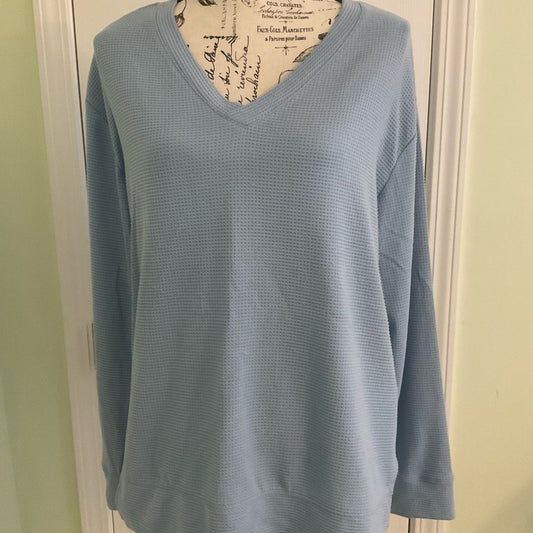 Cuddl Duds Sky Blue V-Neck Pajamas