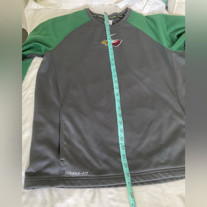 Nike Gray and Green Crewneck with Eagle Emblem