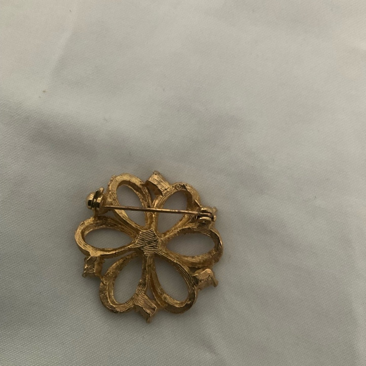 Elegant Gold and Purple Floral Brooch