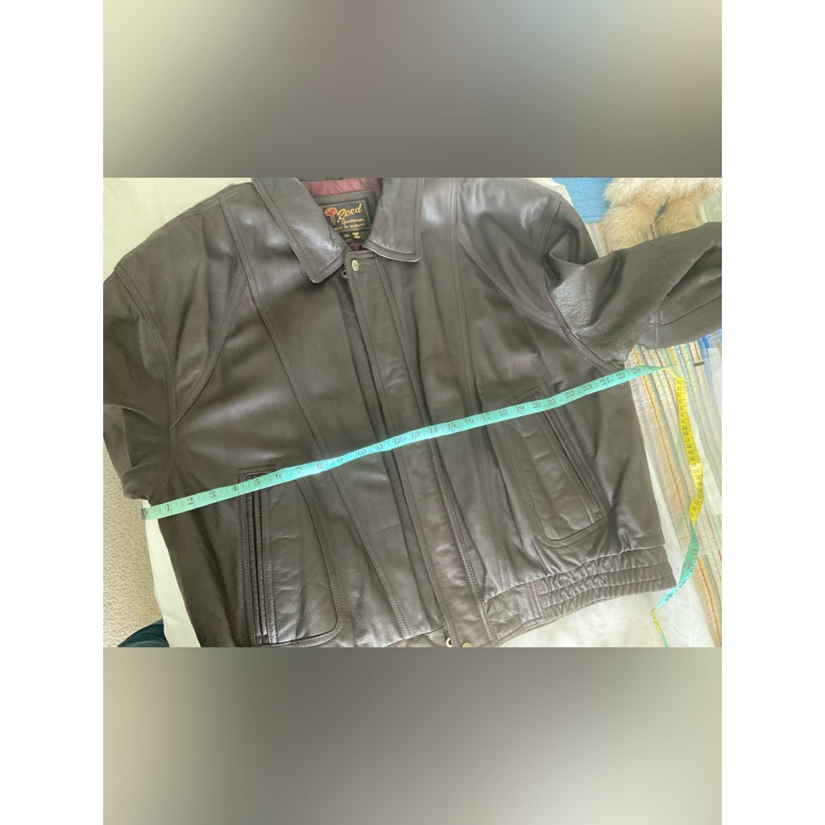 Vintage Reed Leather Bomber Jacket Brown