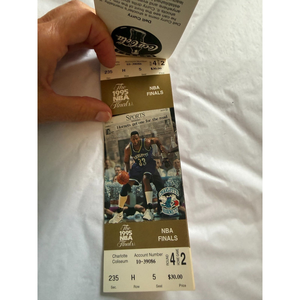 Charlotte Hornets Vintage 1995 Playoff Tickets - Nearly Complete Book NBA - Rare
