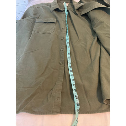 L.L. Bean Men's Olive Green Button-Front Utility Shirt