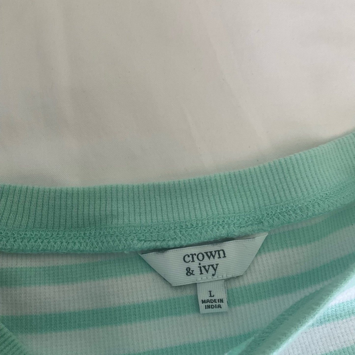 Crown & Ivy Mint Green Striped Top