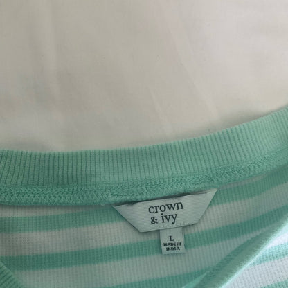 Crown & Ivy Mint Green Striped Top