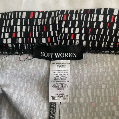Soft Works Women's Black and White Patterned Pants