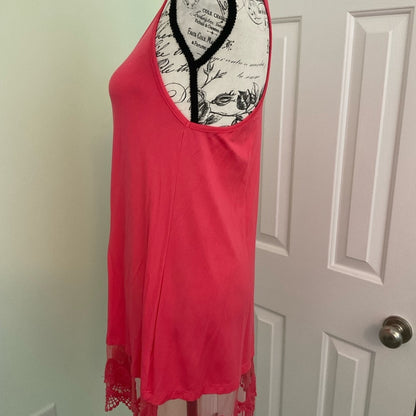 Chico Tunic Tank halter style with lace at the bottom