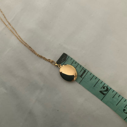Vintage Kelly Waters Lustrous Gold overlay Oval Locket Necklace