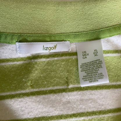 Lizgolf Polo - Green and white striped