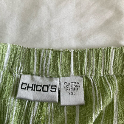 Chicos pants - Green and White Striped