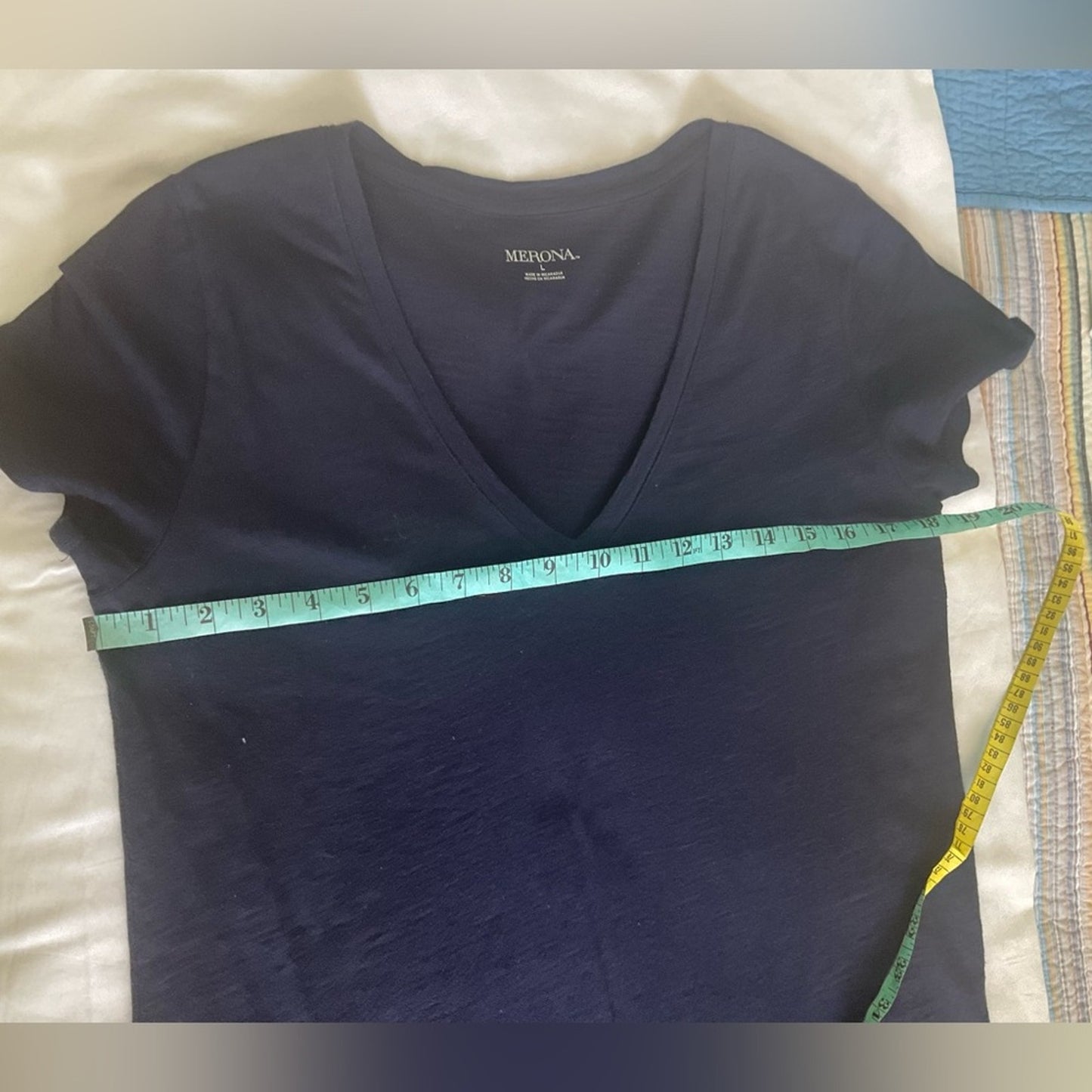 Merona Dark Blue V-Neck Short Sleeve Tee