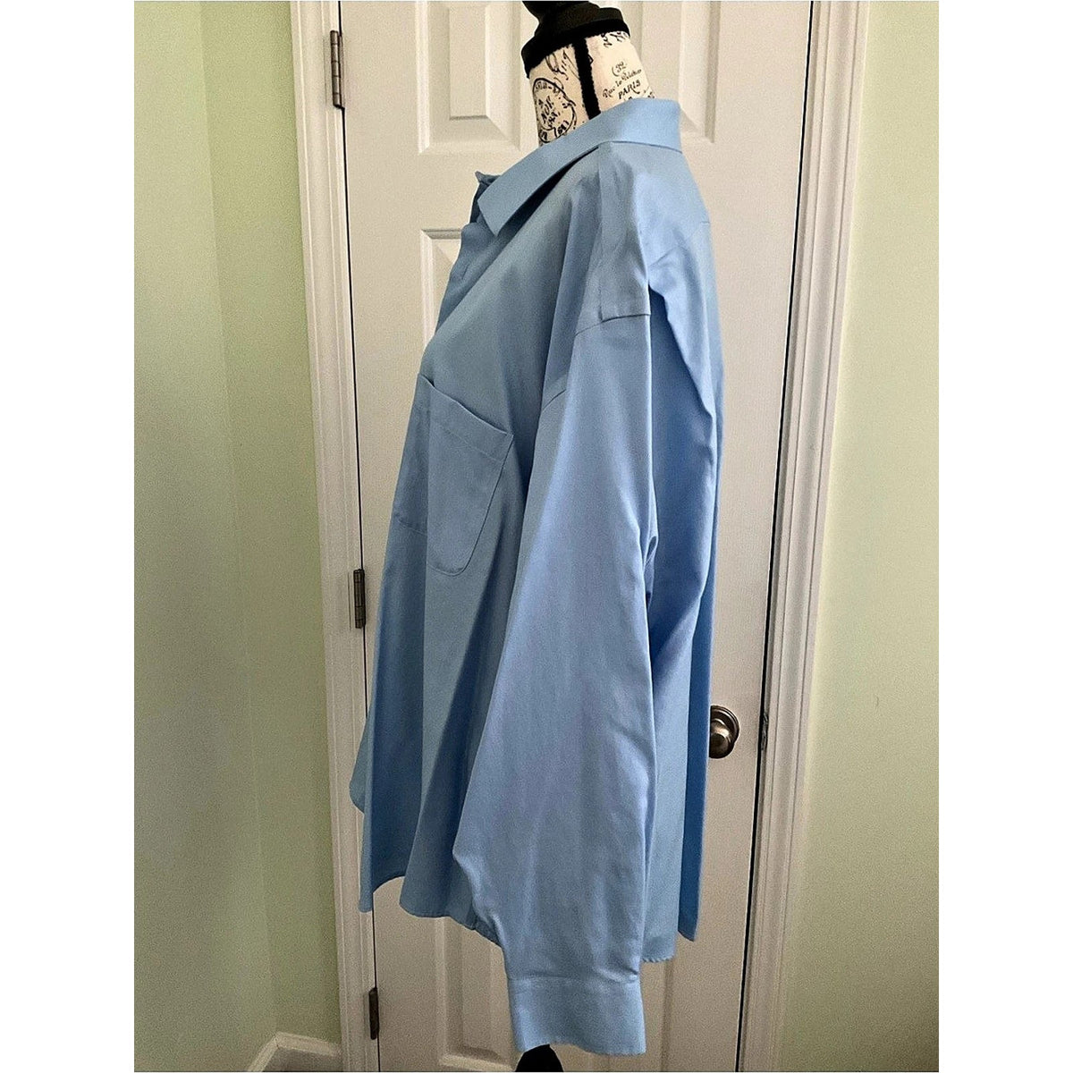 Pronto Uomo Blue Cotton Dress Shirt Size 19 34/35