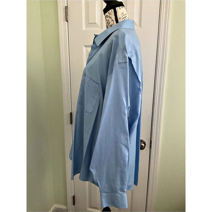 Pronto Uomo Blue Cotton Dress Shirt Size 19 34/35