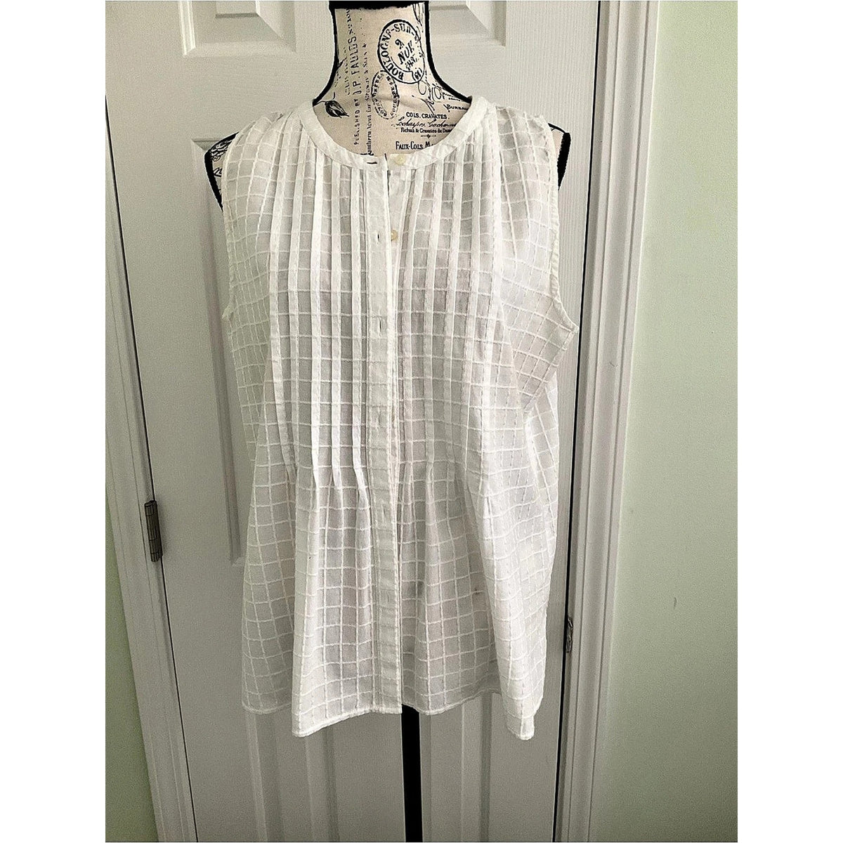 LOFT Checkered texture Cotton Blouse