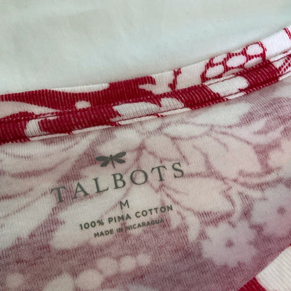 Talbots Red and White Long Sleeve Top