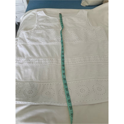 Talbots White Eyelet Sleeveless top