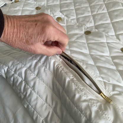 Crown & Ivy White Quilted Puffer Jacket