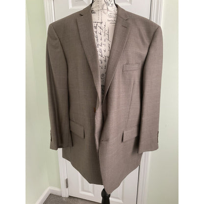 Pronto Uomo Couture Brown Houndstooth Wool 2-Button Blazer 48S