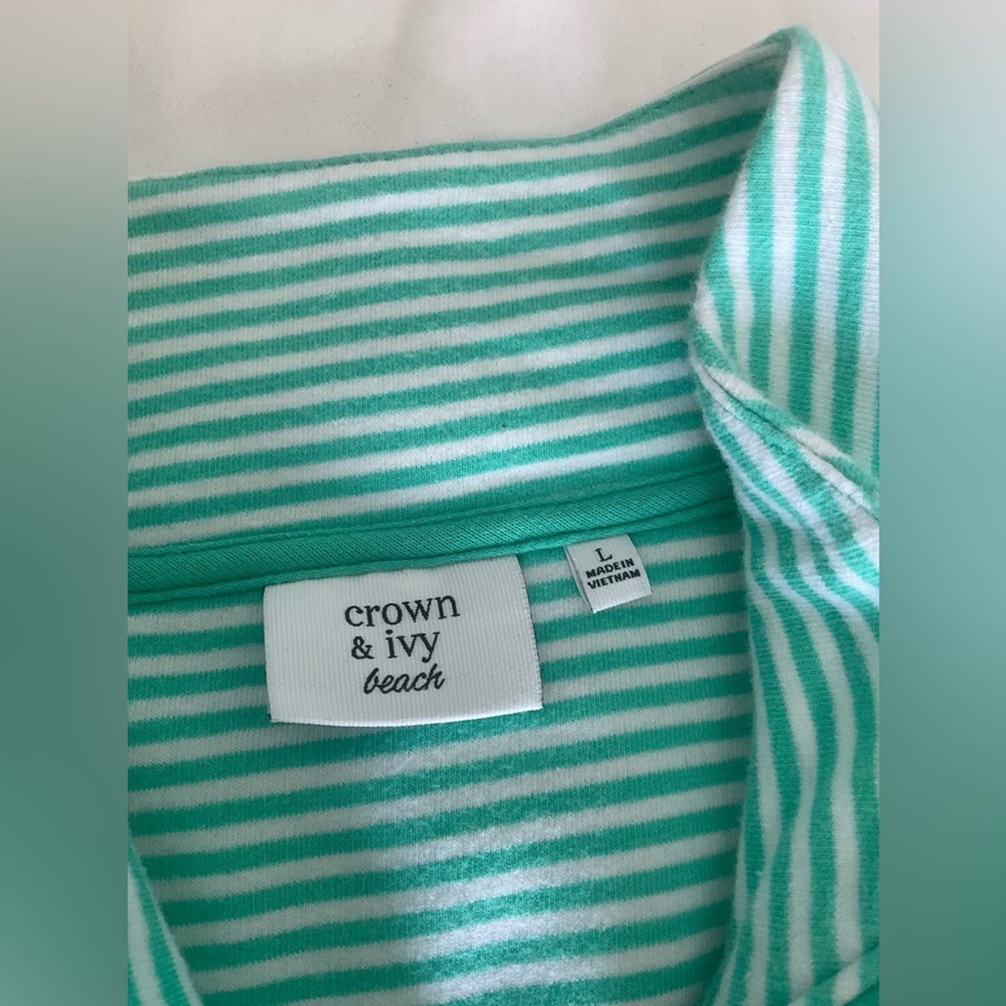 Crown & Ivy Mint Striped Utility Jacket
