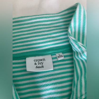 Crown & Ivy Mint Striped Utility Jacket