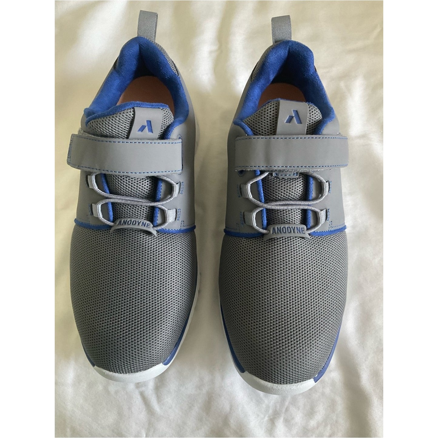 Anodyne Men's Gray and Blue Comfort Lace-strap Sneakers