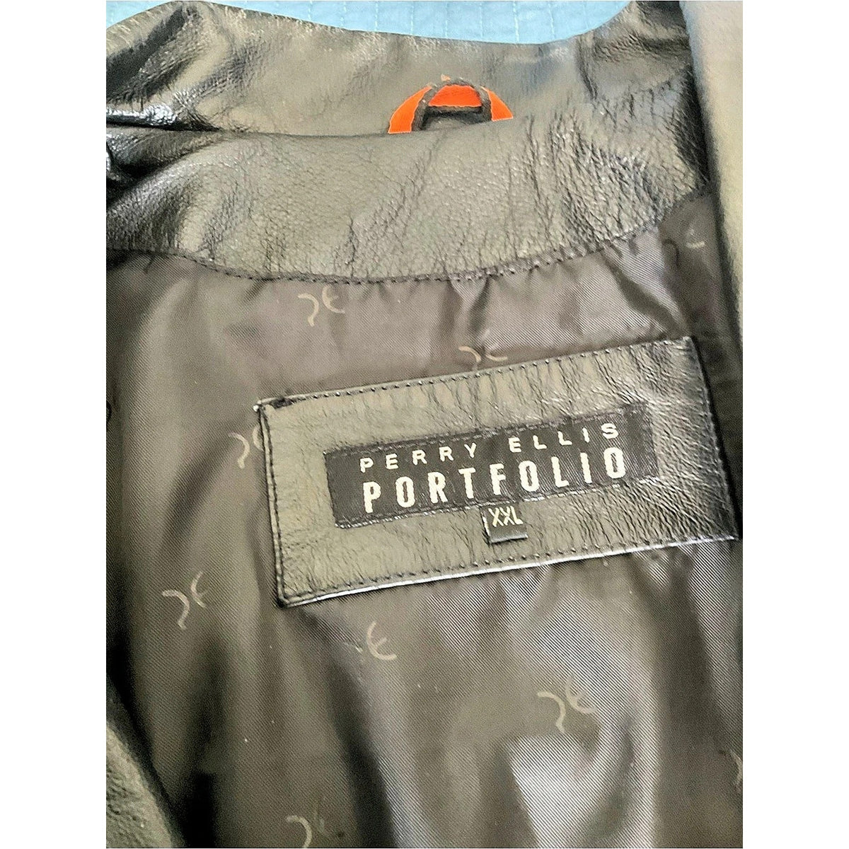 Perry Ellis Portfolio Leather Jacket Black XXL