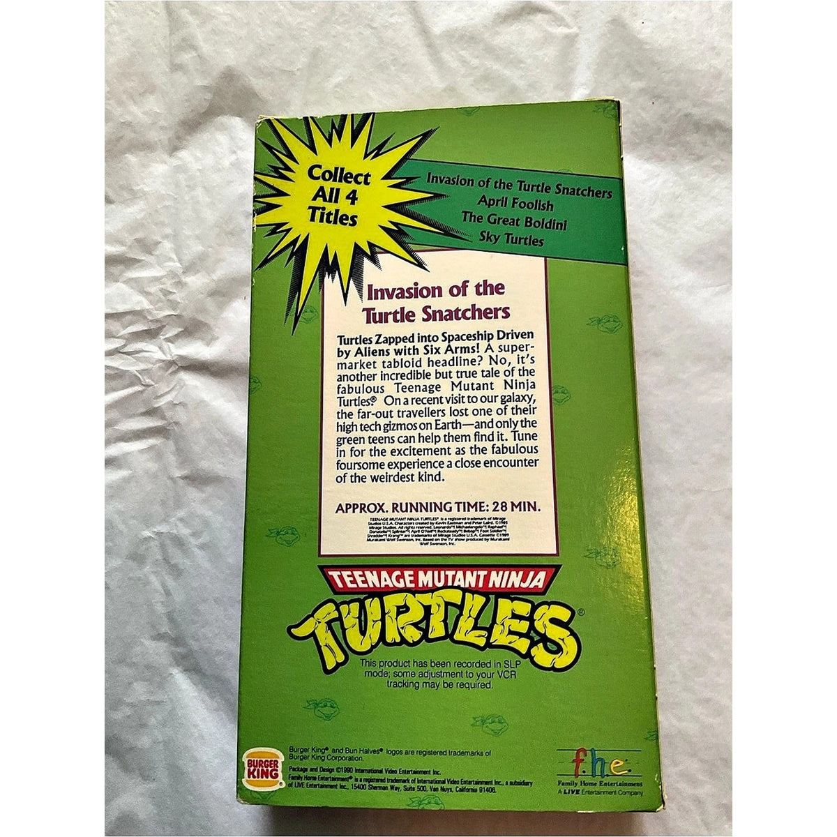 Teenage Mutant Ninja Turtles: Invasion of the Turtle Snatchers VHS 1