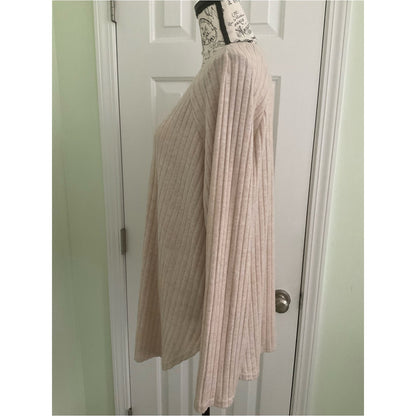 Ribbed Crewneck Sweater in Light Cream