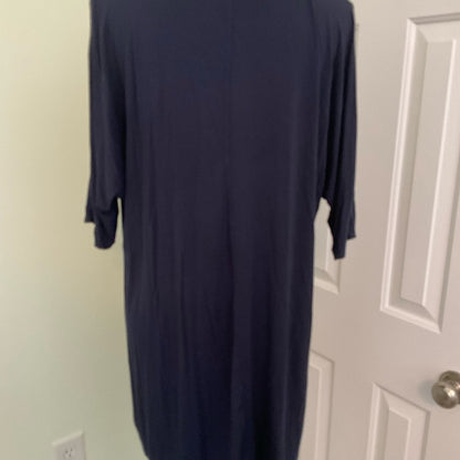 Isaac Liev v-neck cold shoulder Tunic - dark blue