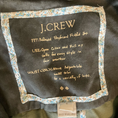 J. Crew relaxed boyfriend field jacket in dark green.