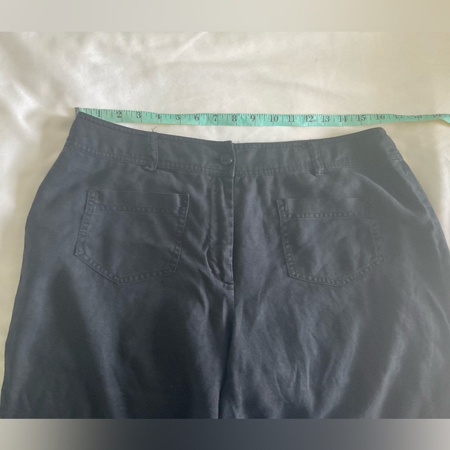 Coldwater Creek Black Linen Capris