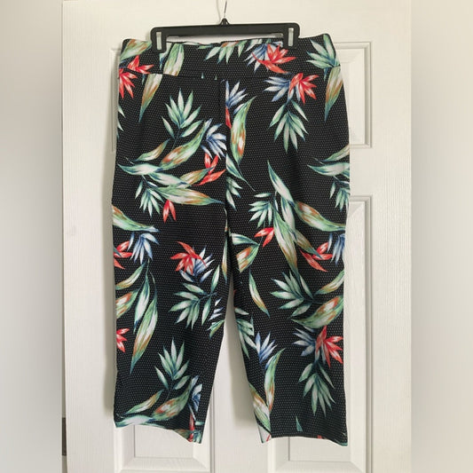 Zac & Rachel Black Tropical Print Capris