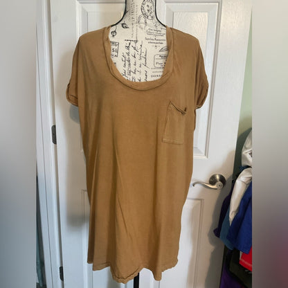 Aerie T- Shirt - Vintage comfy style with wide neck - Gold