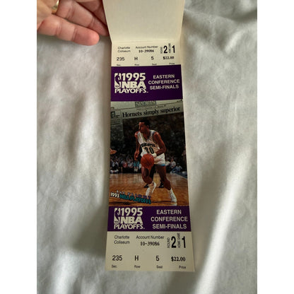Charlotte Hornets Vintage 1995 Playoff Tickets - Nearly Complete Book NBA - Rare