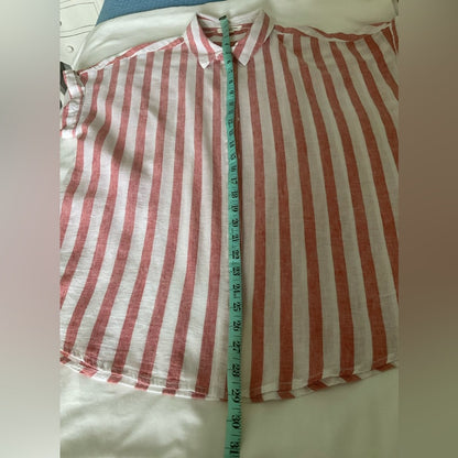beachlunchlounge Red and White Striped Button Down Shirt