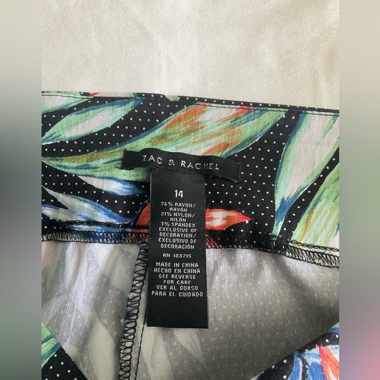 Zac & Rachel Black Tropical Print Capris