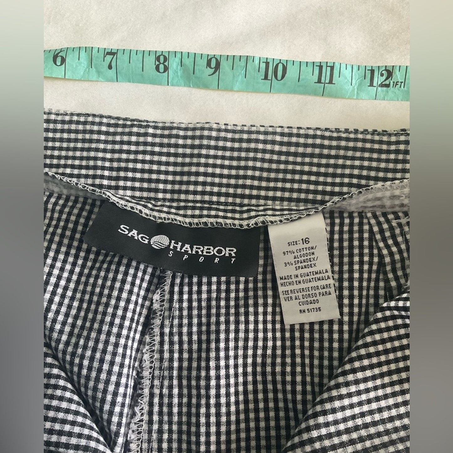 Sag Harbor Black and White Checkered Ankle Pants