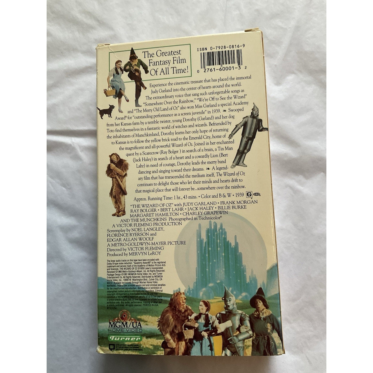 The Wizard of oz 1991 VHS MGM/UA Home Video, Judy Garland