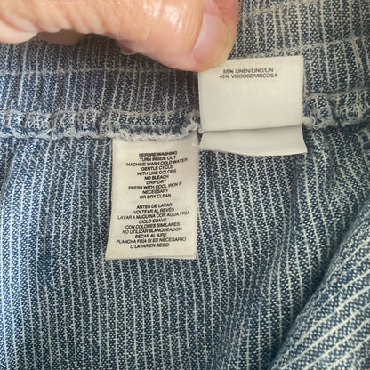 Anne Klein Navy Striped Drawstring Shorts