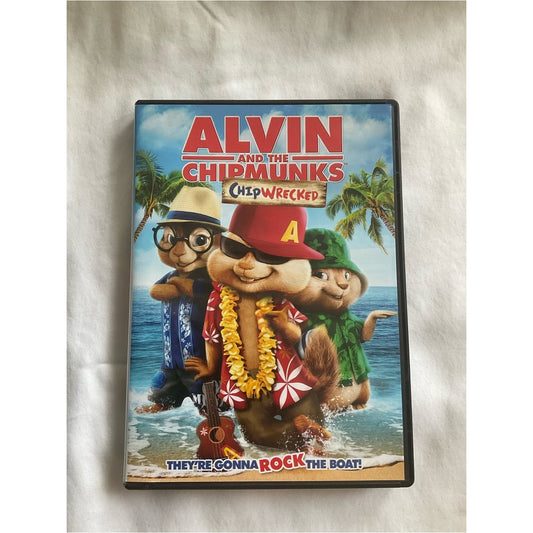 Alvin and the Chipmunks: Chipwrecked DVD - Beach Cover Art (Blue, Red, Green)