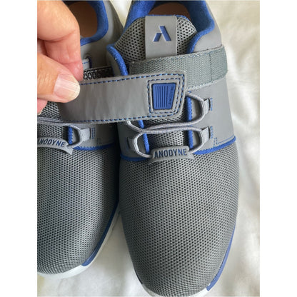Anodyne Men's Gray and Blue Comfort Lace-strap Sneakers