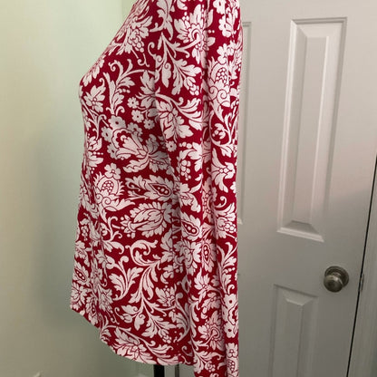 Talbots Red and White Long Sleeve Top