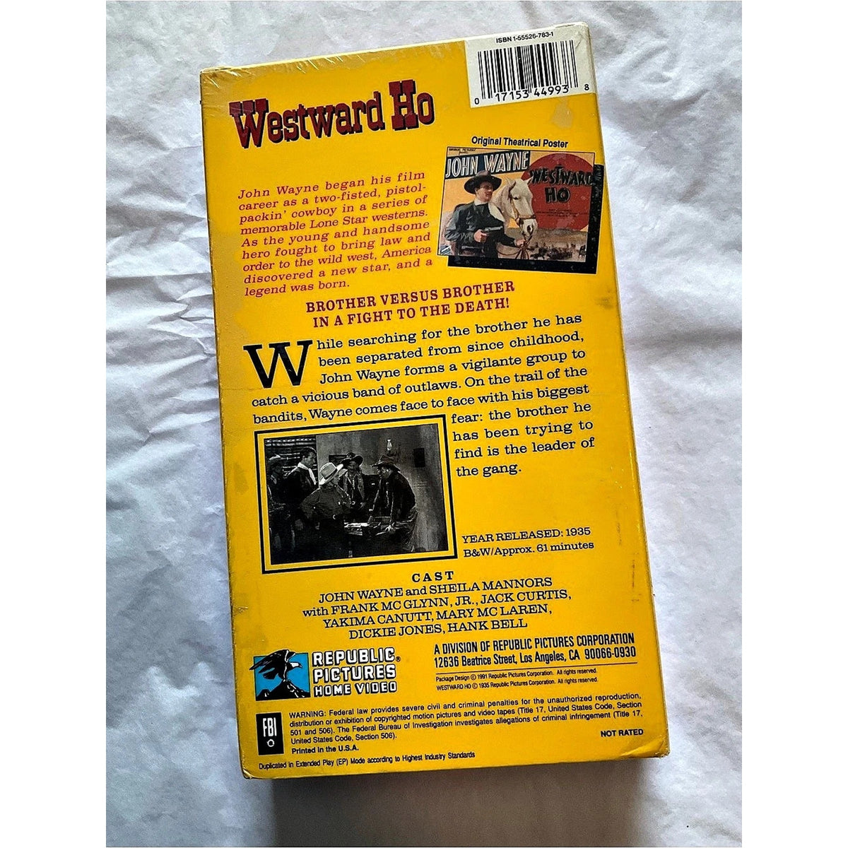 John Wayne Westward Ho 1935 Vintage VHS Tape