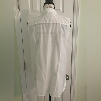 Talbots White Sleeveless Blouse
